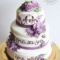 Свадебный трёхъярусный торт с розами и хризантемами