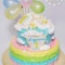 Двухъярусный торт с воздушными шарами