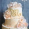 Бежевый свадебный трёхъярусный торт