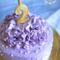 Фиолетовый торт с рюшечками
