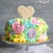 Торт с разноцветными цветами