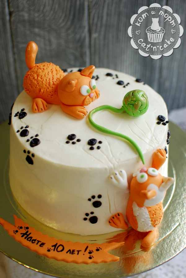 Торт С Котами Для Девочки Фото