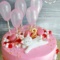 Розовый торт с шариками и котом
