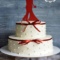 Стильный свадебный белый торт
