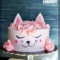 Розовый торт-кот