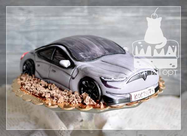 Торт с машиной Тесла