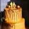 Золотой двухъярусный торт