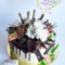 Торт с шоколадными перьями и цветами